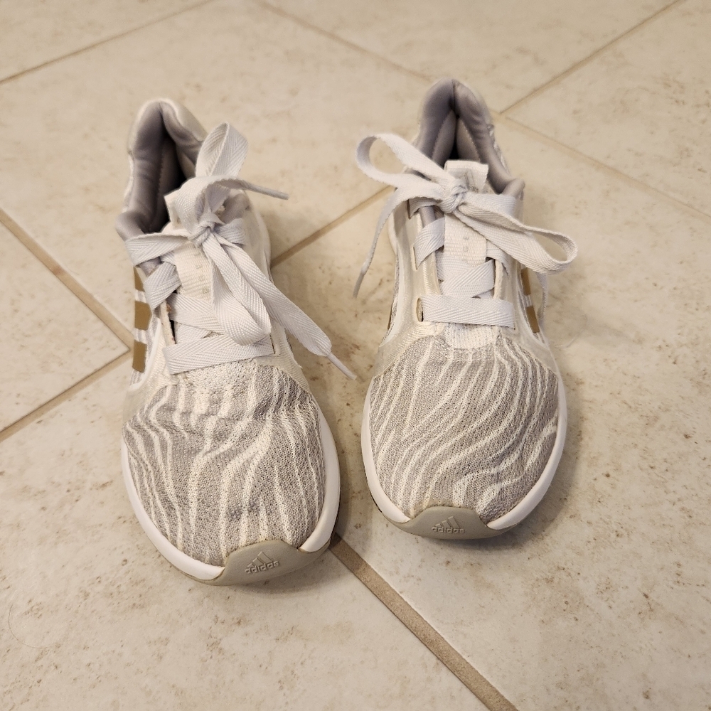 Adidas Bounce Edge Lux‎ Women's Running Shoes  White Grey Size 6.5